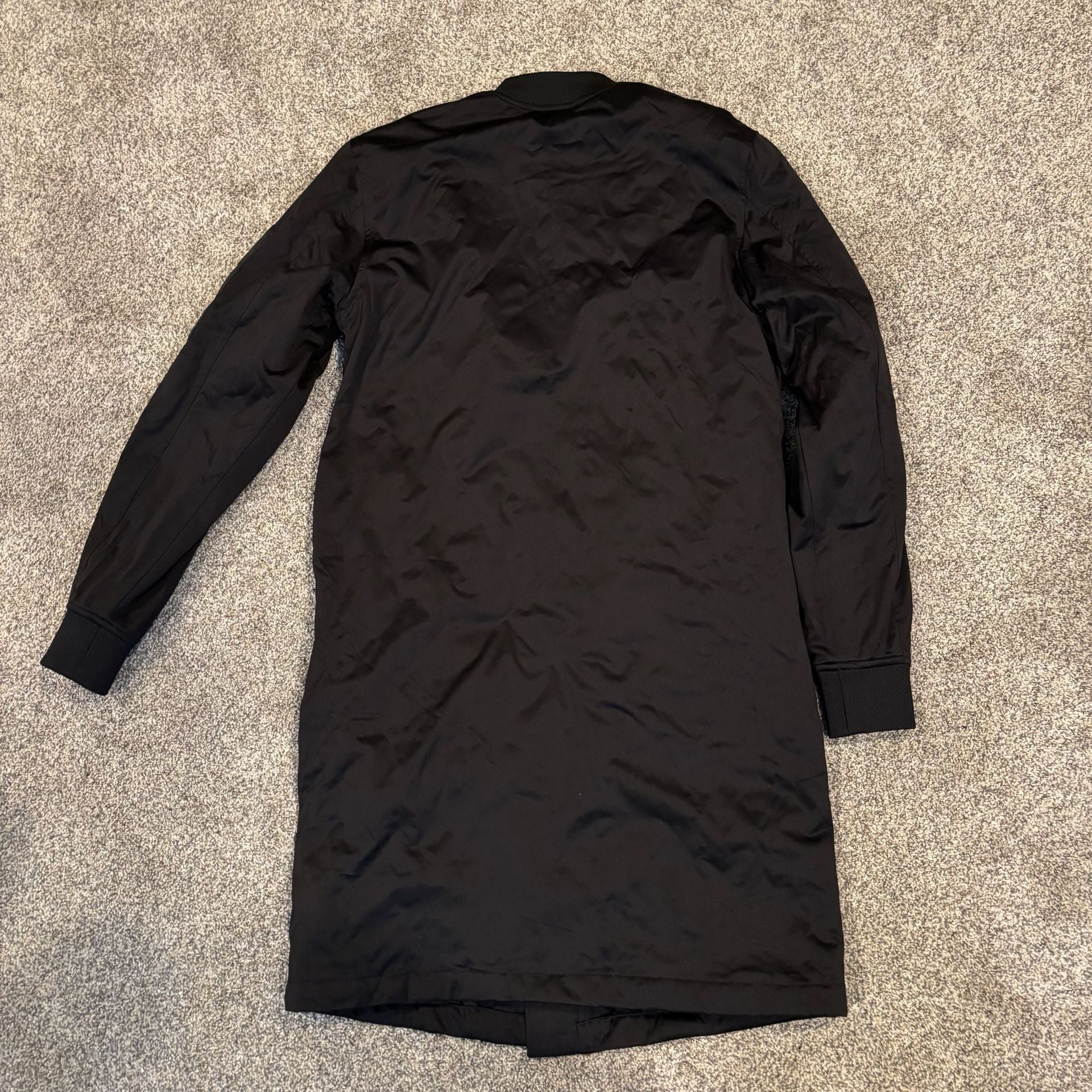 Zara Man Long Bomber Trench Jacket Black Size Medium 3