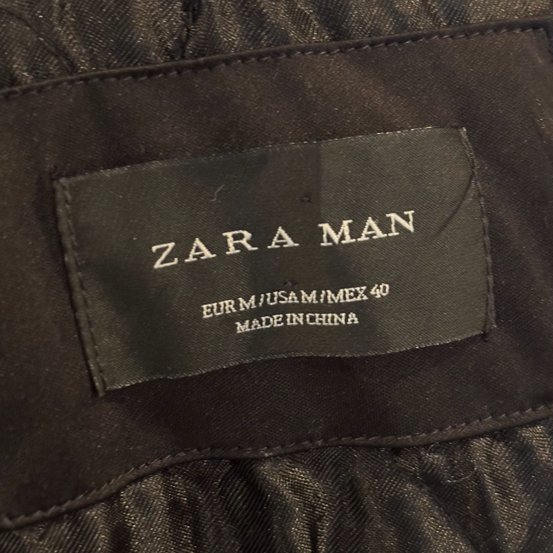 Zara Man Long Bomber Trench Jacket Black Size Medium 5