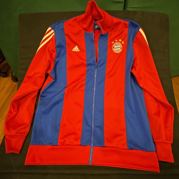Adidas FC Bayern Munchen Track Jacket Size XL Red Blue Soccer