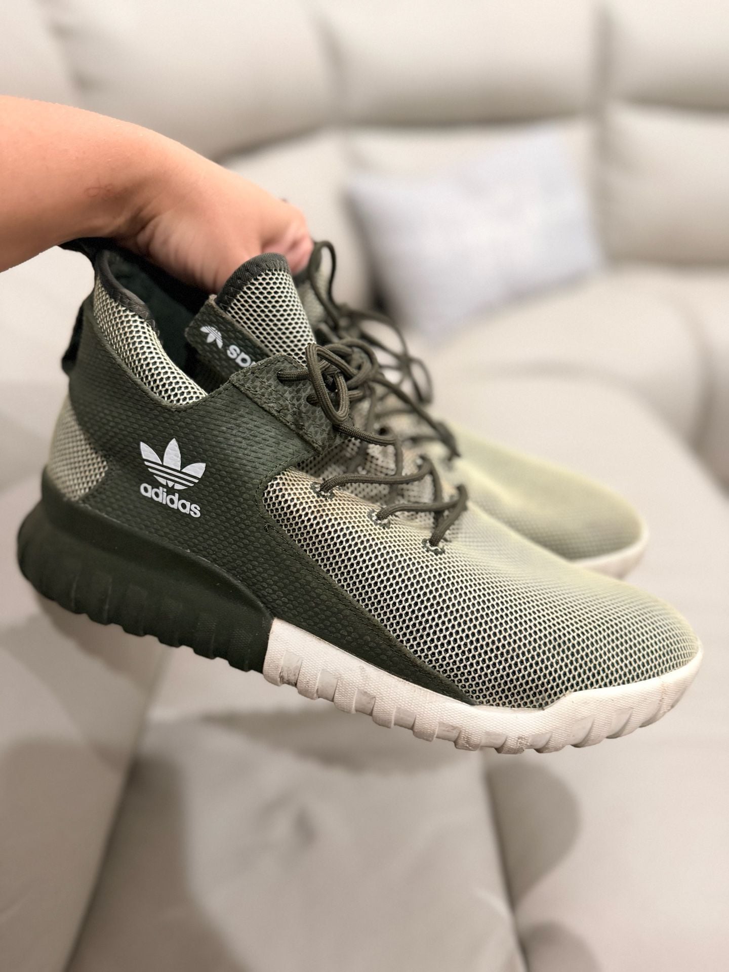 Adidas Tubular X Size 11 Night Cargo Green Sneakers 2