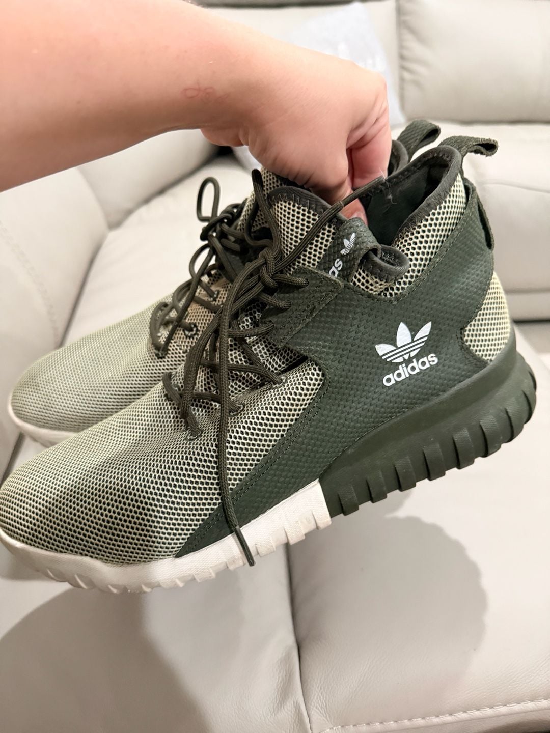 Adidas Tubular X Size 11 Night Cargo Green Sneakers 4