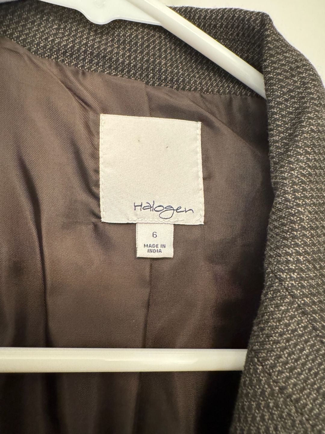 Halogen Taylor Fit Pantsuit Size 6 Brown Micro-Houndstooth 3