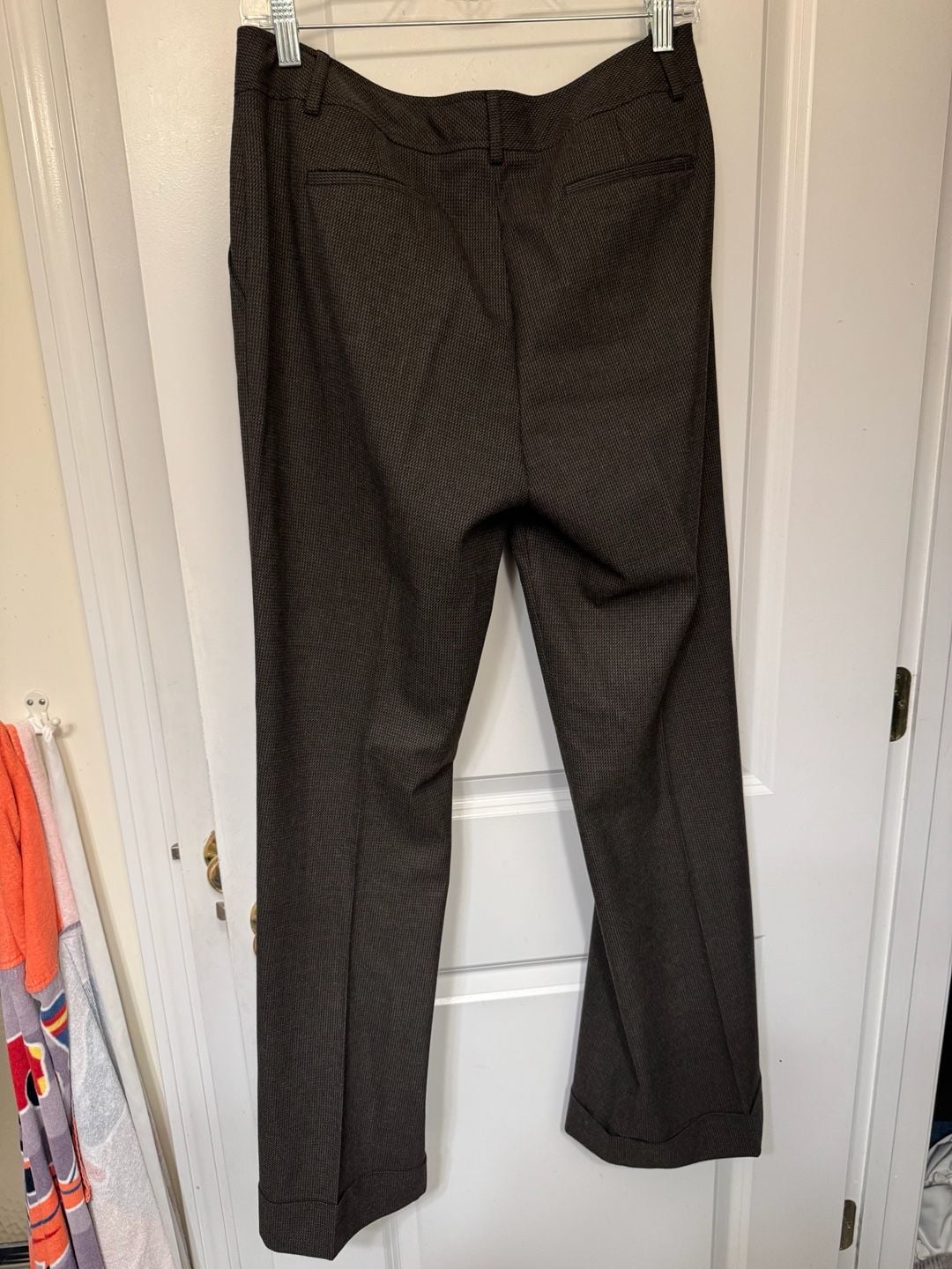 Halogen Taylor Fit Pantsuit Size 6 Brown Micro-Houndstooth 6