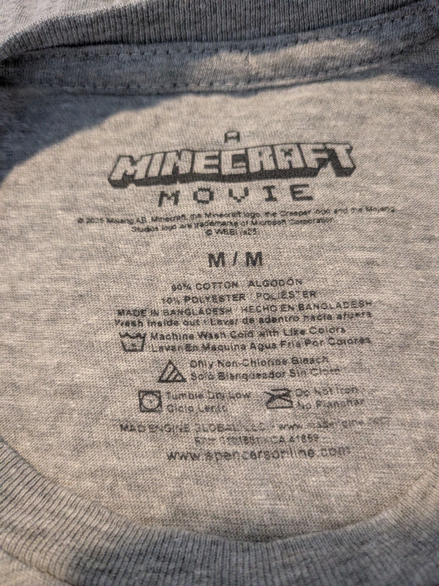 A Minecraft Movie T-Shirt Size M Gray Graphic Tee 3