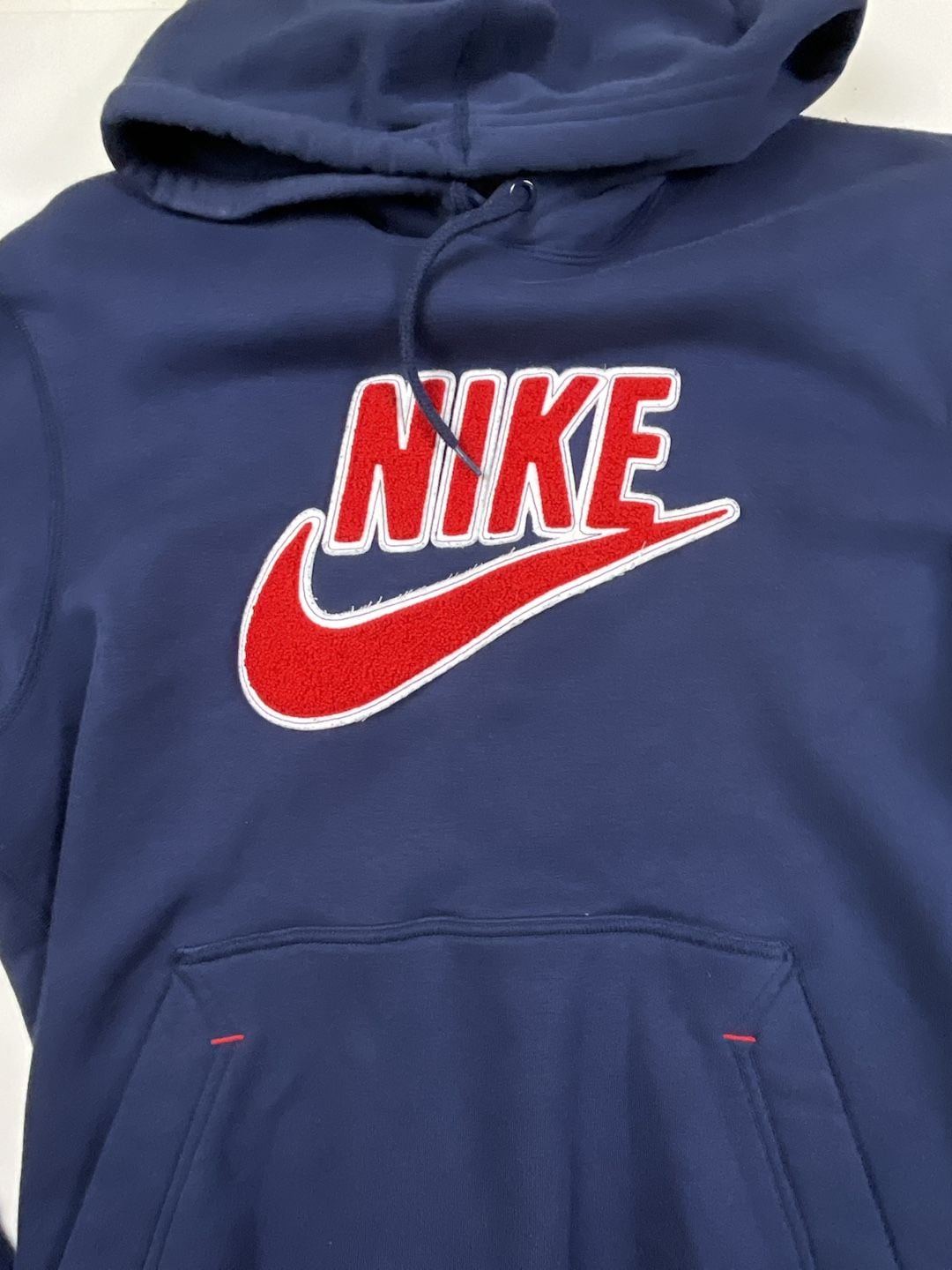 Nike Hoodie Size M Blue Chenille Towel Spellout Logo 3