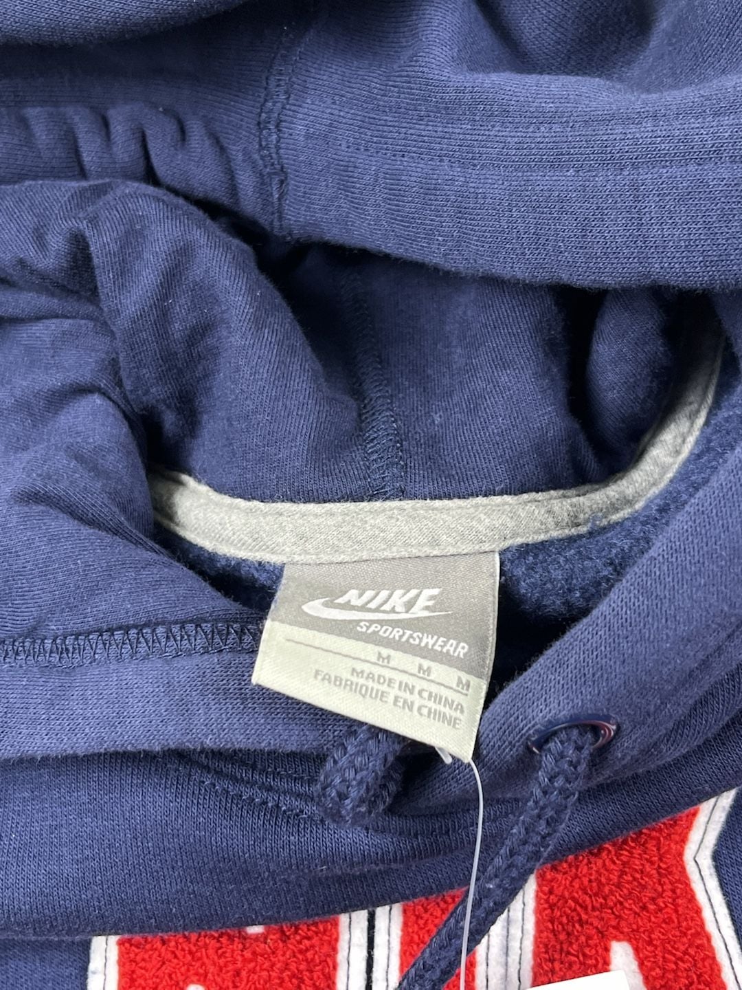Nike Hoodie Size M Blue Chenille Towel Spellout Logo 4