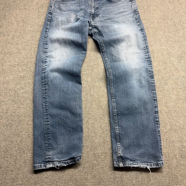 Levi's 505 Jeans Size 34x32 Faded Blue Denim Distressed