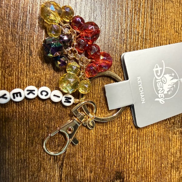 Disney Parks Mickey Mouse Bead Keychain NWT