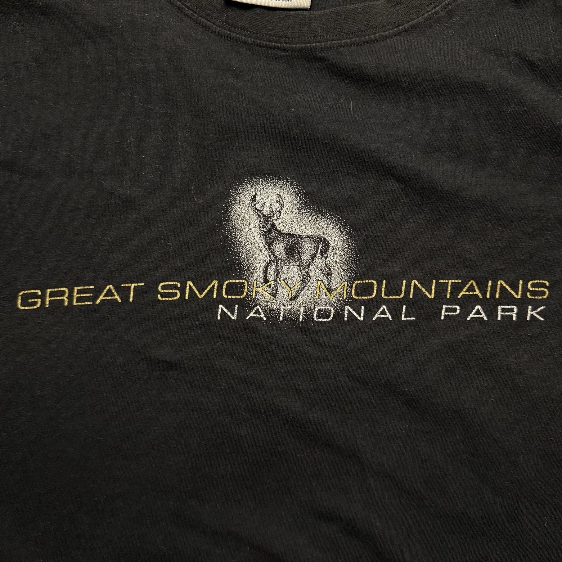 Vintage Great Smoky Mountains National Park Black Deer T Shirt Men's Large 4