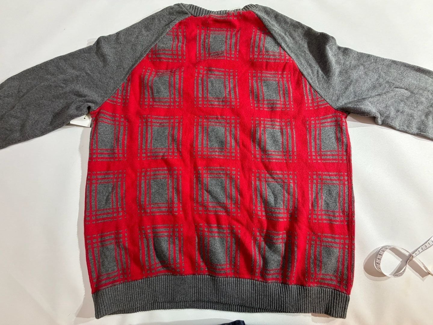Mossimo Supply Co Red Grey Geometric Knit Sweater XXL 7