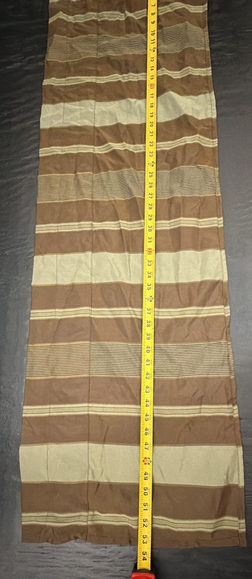 Waverly Green Striped Gathered Lined Valance Brown Striped set of two 4