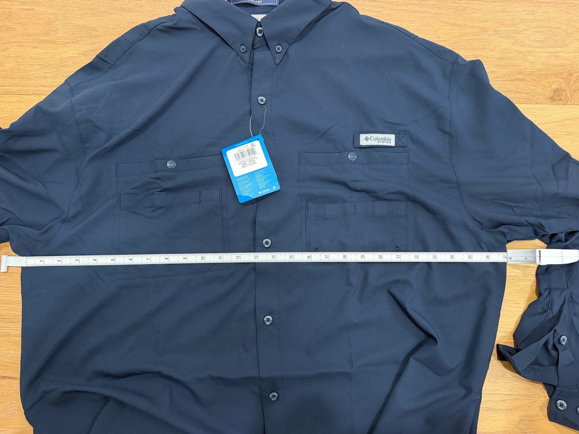 Columbia Pfg Tamiami II Long Sleeve Bloke Fishing Shirt Mens XXL Navy Blue 3