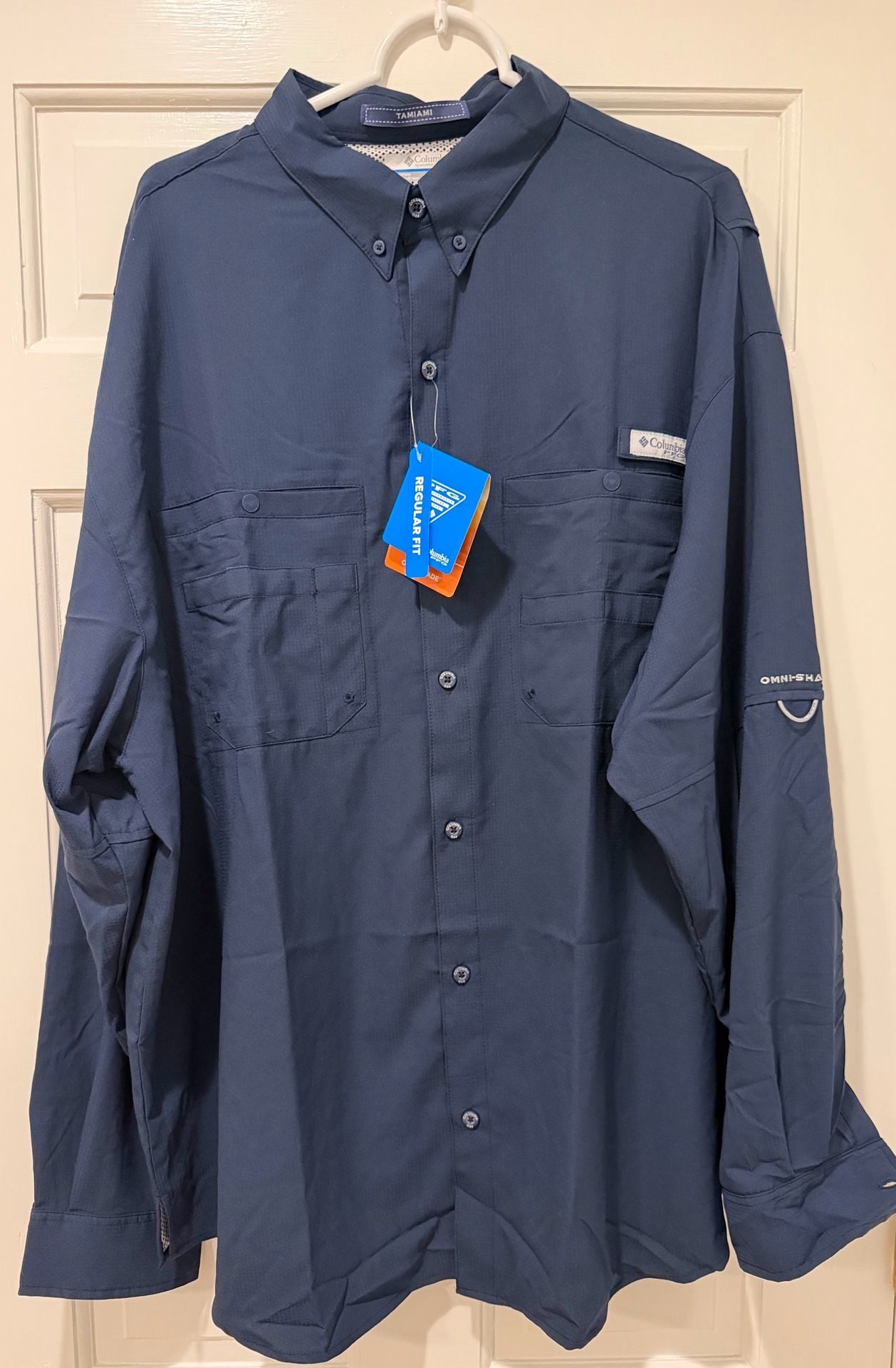 Columbia Pfg Tamiami II Long Sleeve Bloke Fishing Shirt Mens XXL Navy Blue 4
