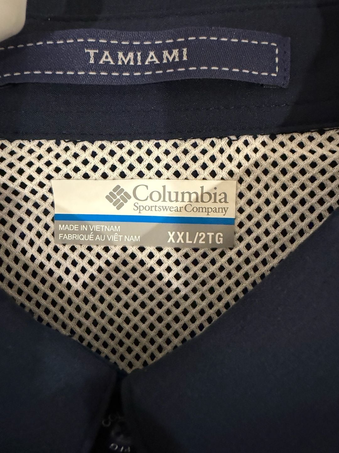 Columbia Pfg Tamiami II Long Sleeve Bloke Fishing Shirt Mens XXL Navy Blue 9