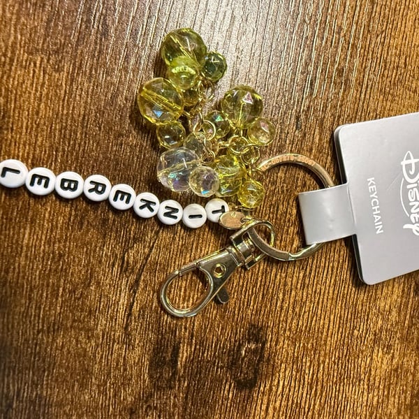 Disney Parks Tinkerbell Beaded Keychain New