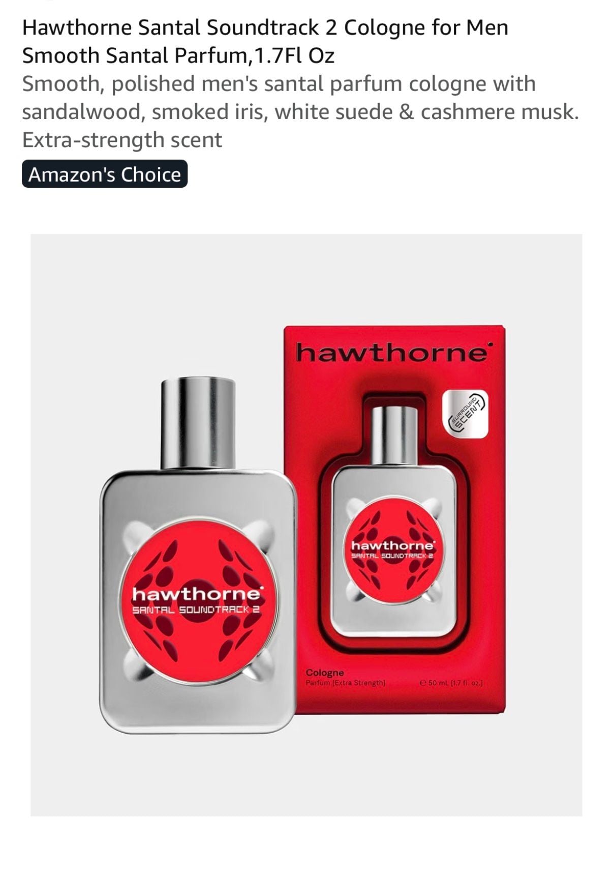 Hawthorne Santal Soundtrack 2 Cologne 1.7 Fl Oz 1