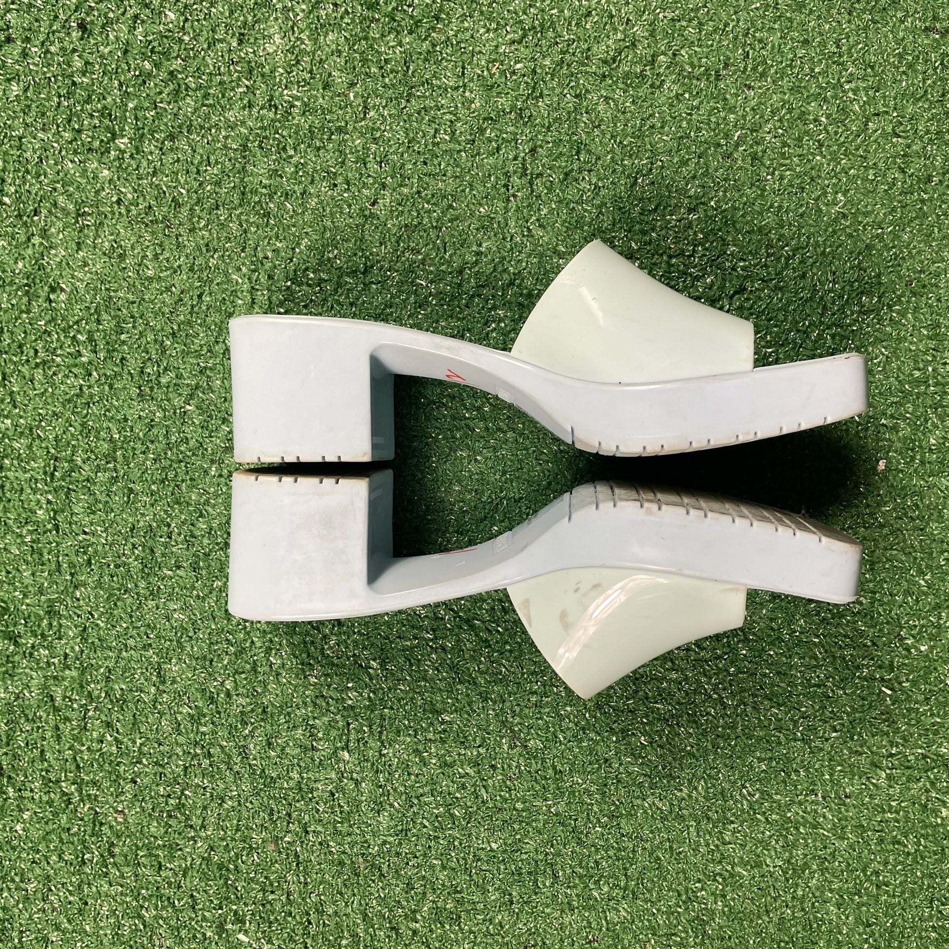 Steve Madden Harlin Platform Sandals Light Blue Jelly Block Heels 4