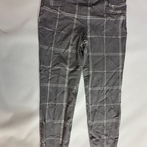 Soho Apparel Grey Plaid Houndstooth Skinny Ankle Pants M
