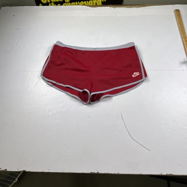 Nike Vintage Sprinter Shorts Size Large Red White 80s Nylon Running of