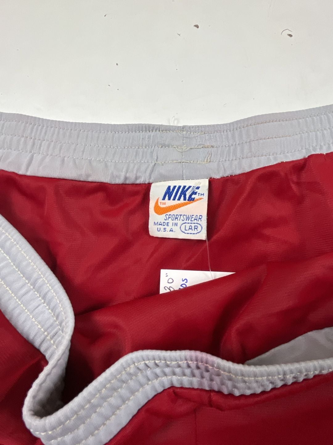 Nike Vintage Sprinter Shorts Size Large Red White 80s Nylon Running of 4