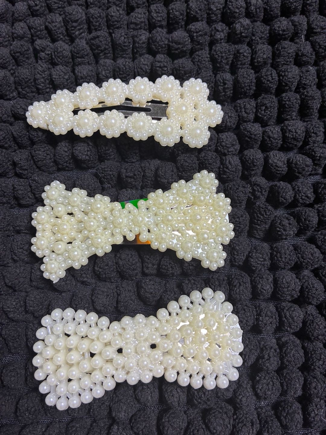 Unbranded Faux Pearl Hair Clip Set White Bow Barrettes Hair Accessories 1