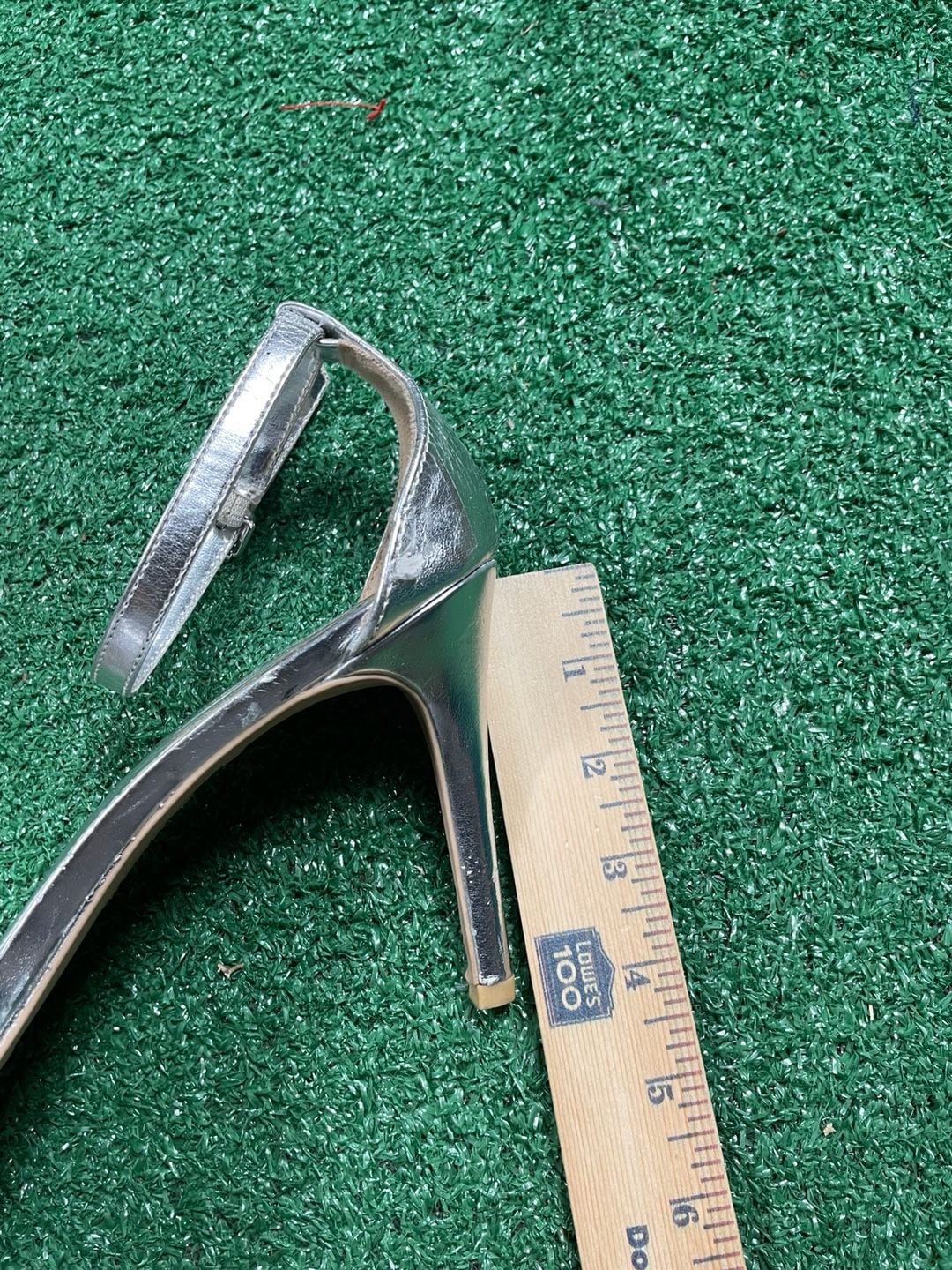 Brash Heeled Sandals Size 9.5W Silver Rhinestone Ankle Strap Stilettos 8