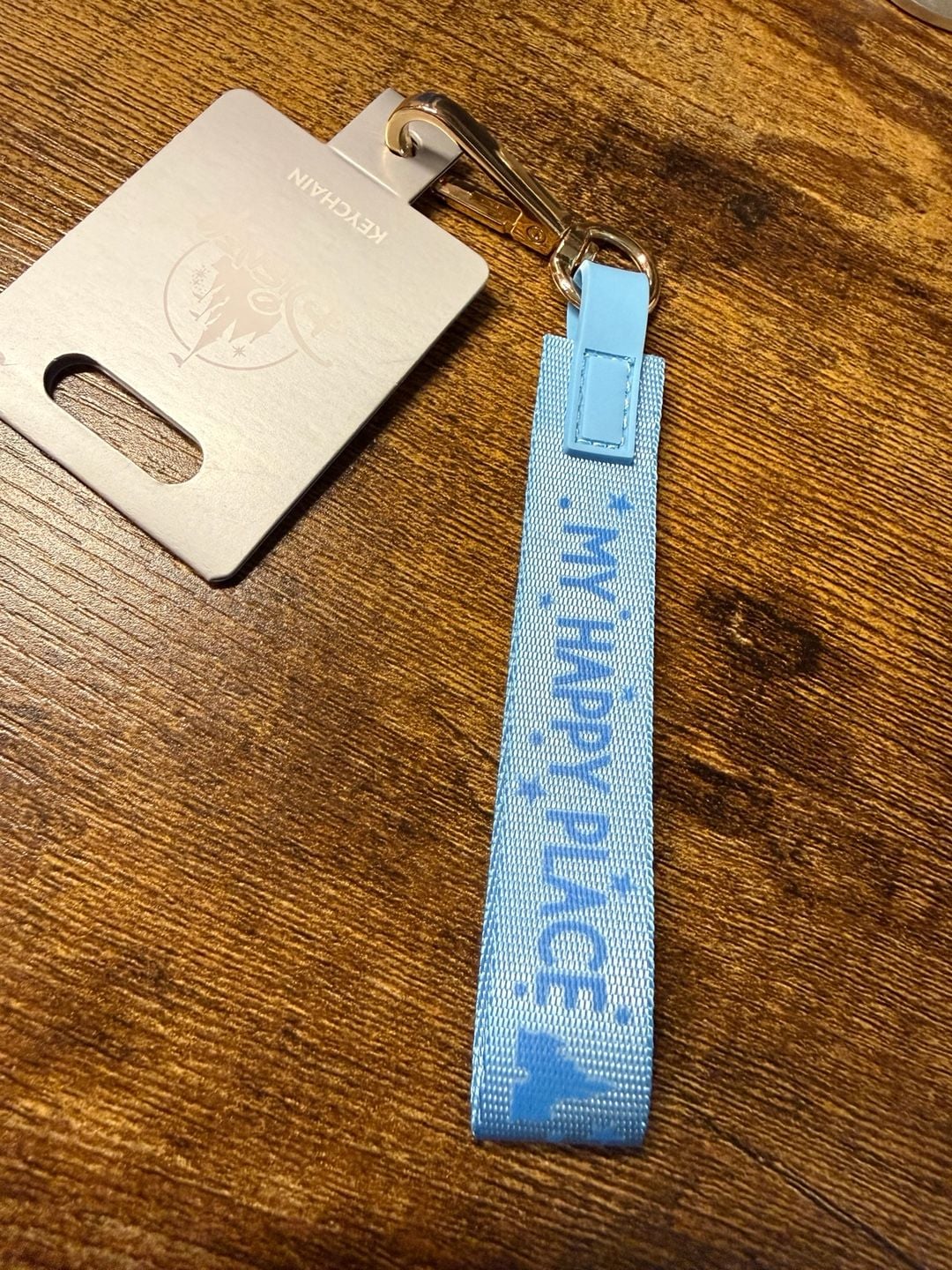 Disney Parks My Happy Place Keychain Wristlet New 1