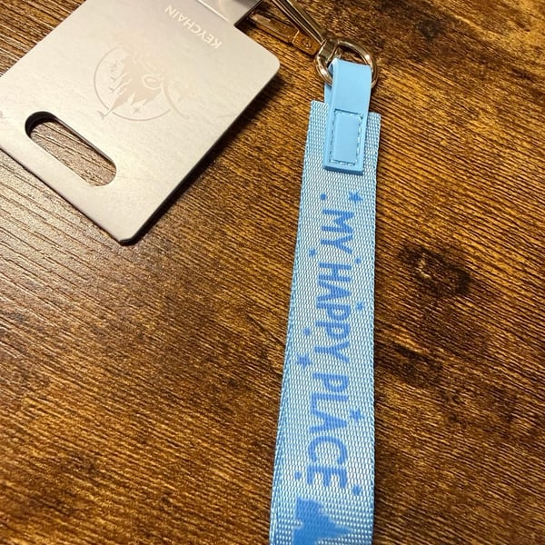 Disney Parks My Happy Place Keychain Wristlet New