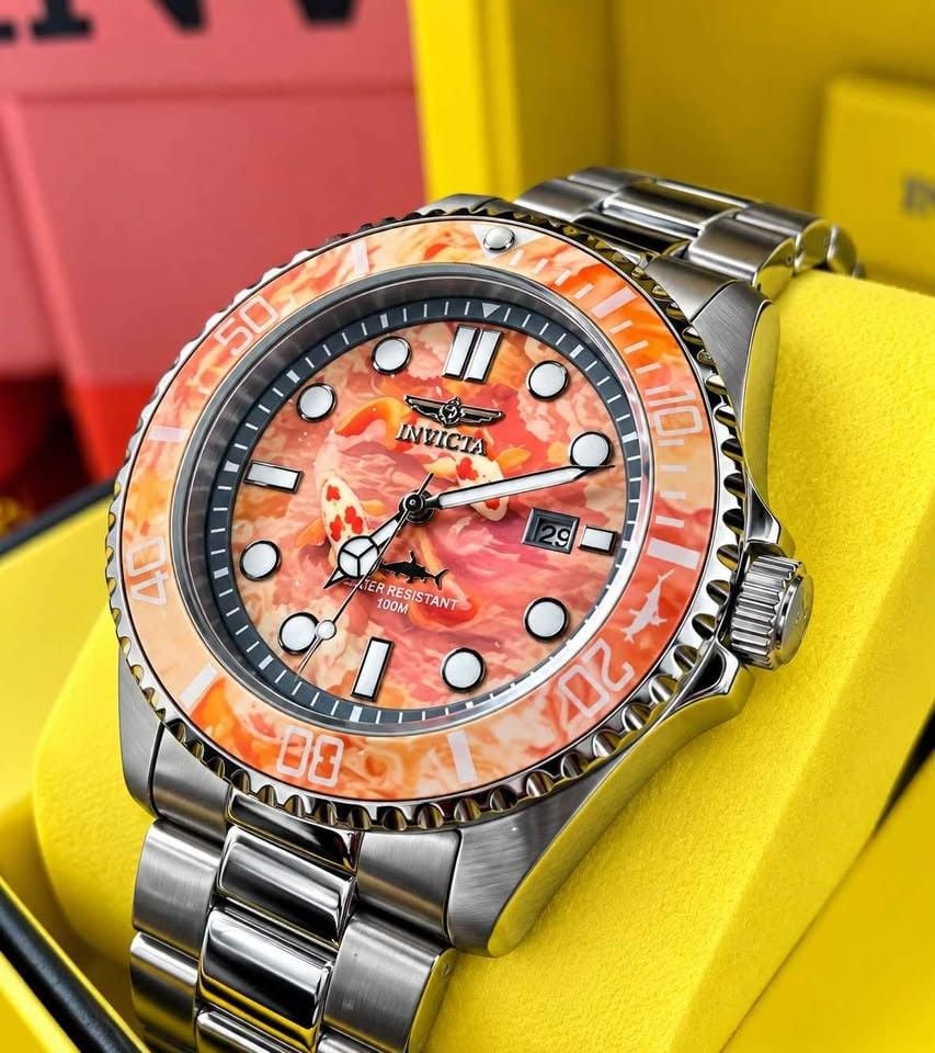 Invicta Pro Diver Watch Orange Dial Stainless Steel Men's 2