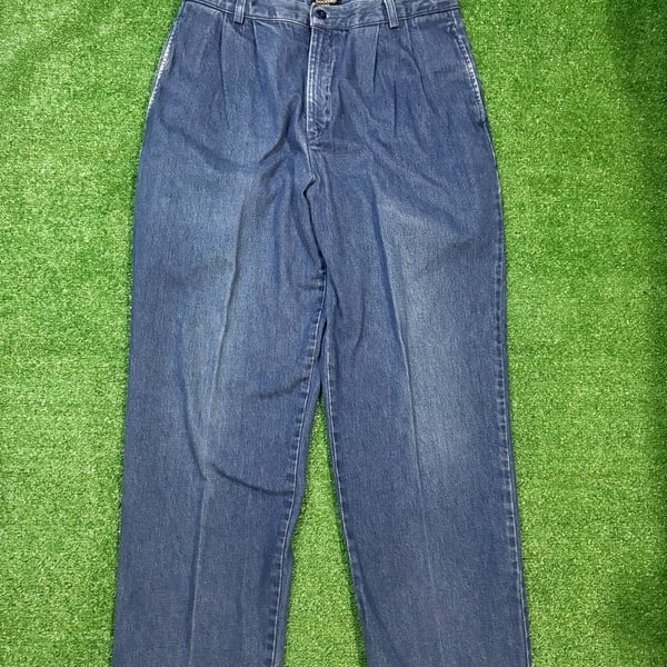 Dockers Pleated Denim Jeans Size W34 L34 Blue 100% Cotton