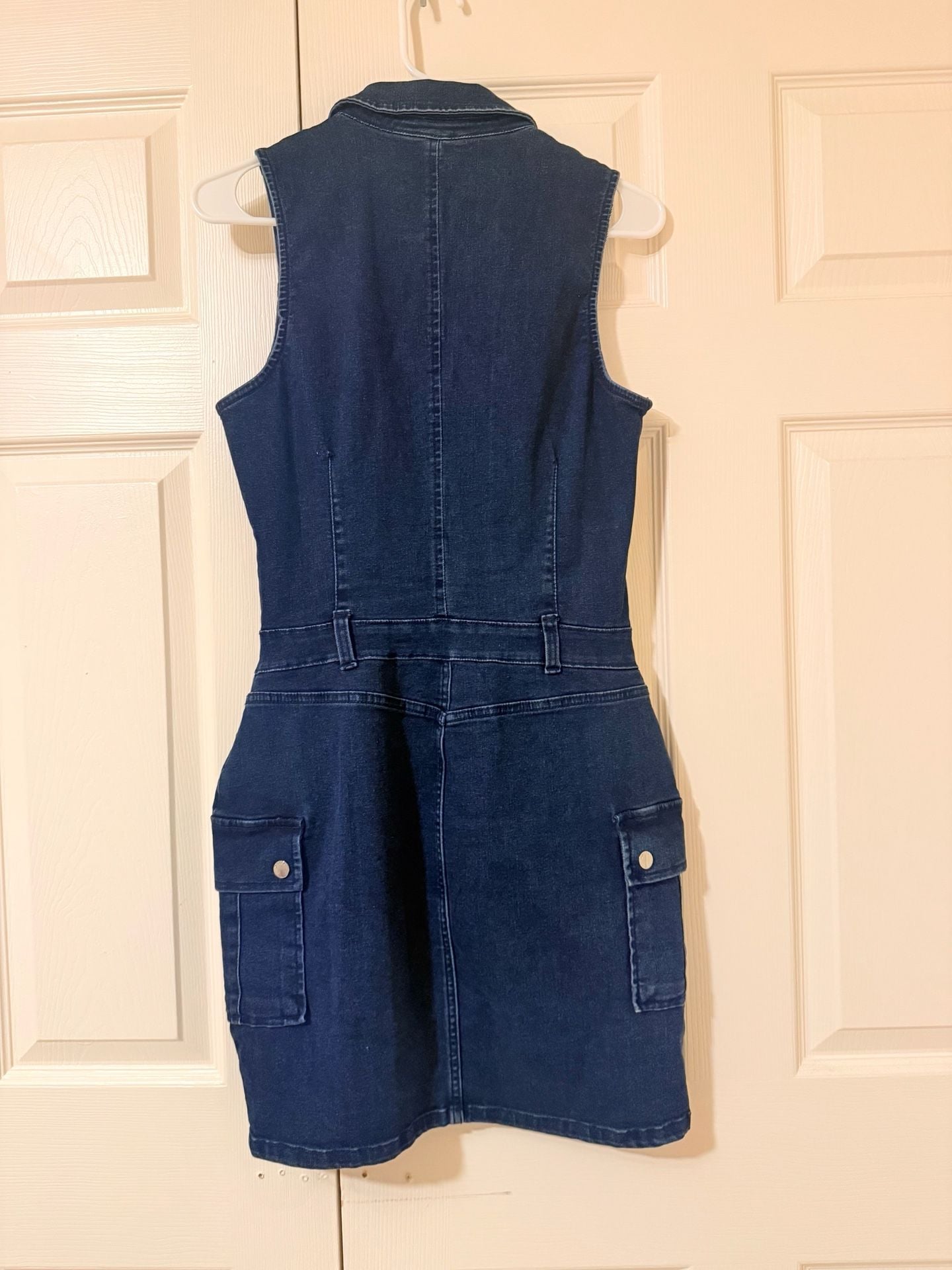 Guess Denim Dress Size M Zip Front 4