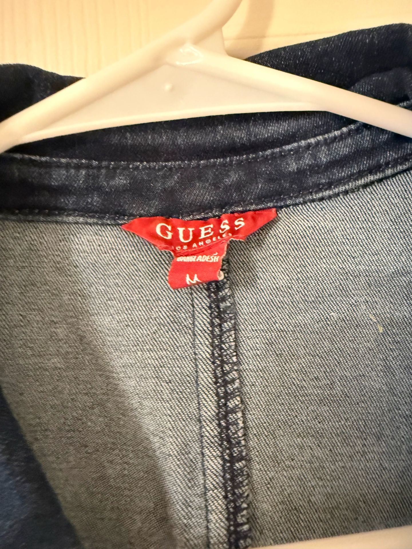 Guess Denim Dress Size M Zip Front 6