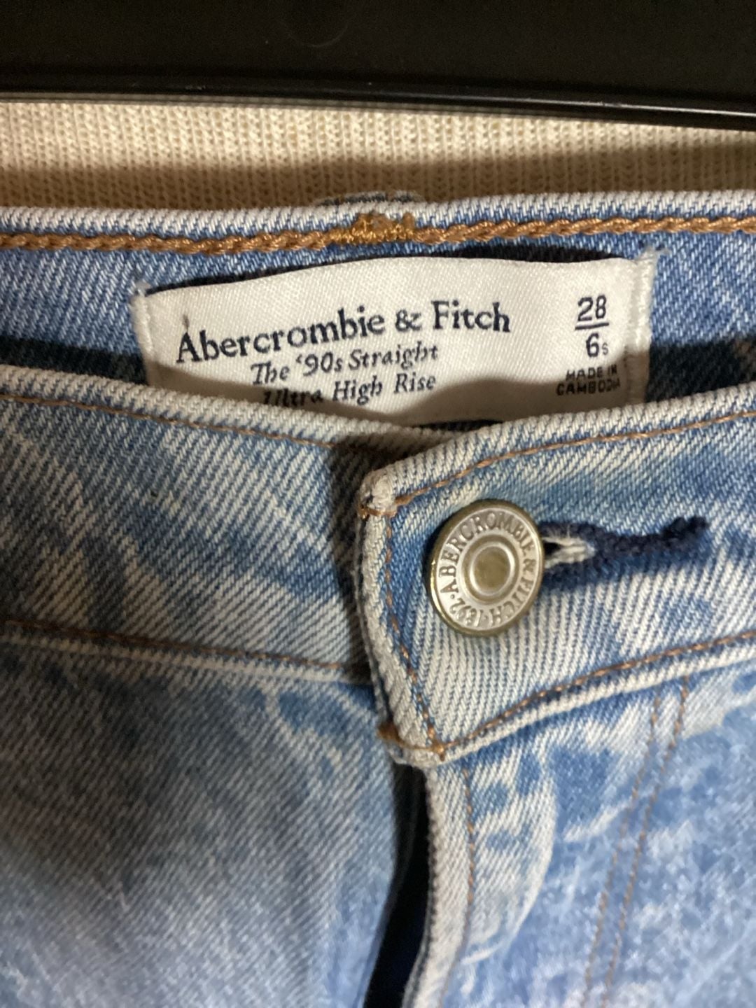 Abercrombie & Fitch The 90s Straight Ultra High Rise Jeans Size 28 6S Blue 3