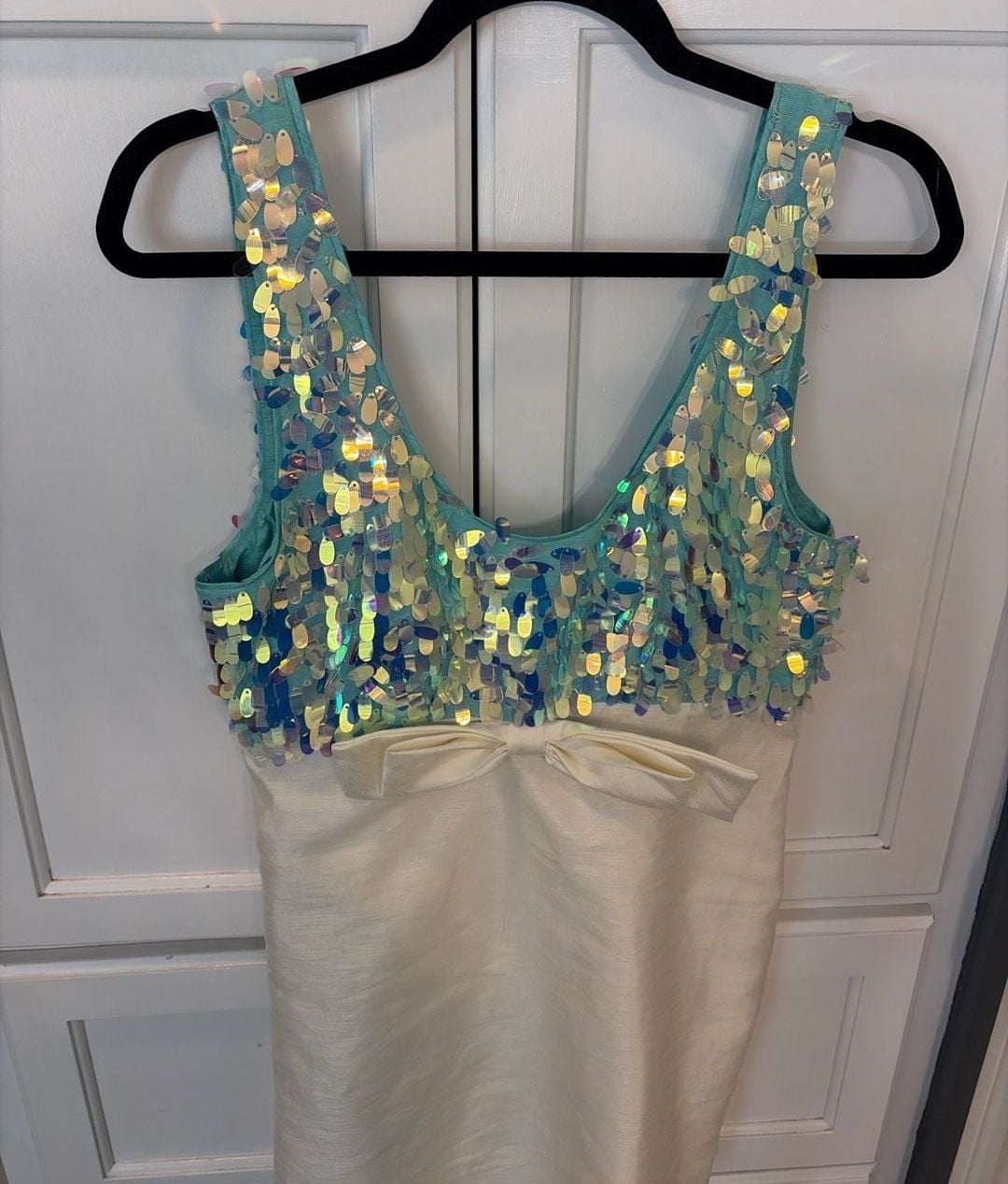 Kimchi Blue Urban Outfitters Sparkle Mermaid Bow Sequin Party Mini Dress M 4