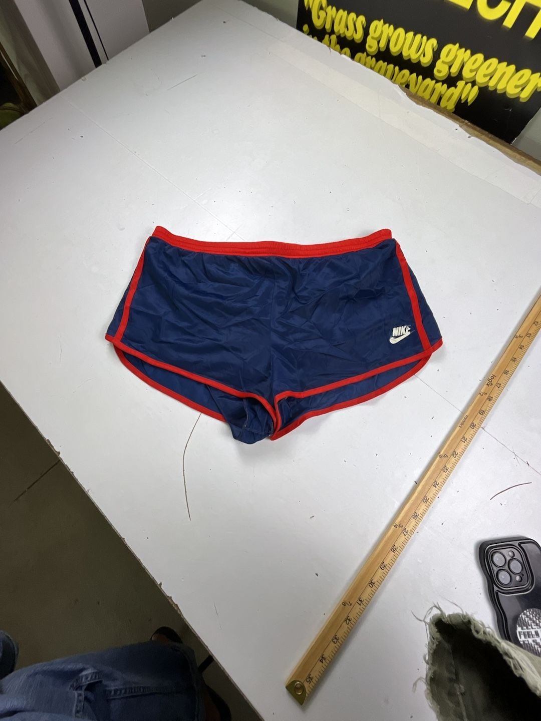 Nike Vintage Sprinter Running Shorts Size Large Blue Red Nylon USA OF 2