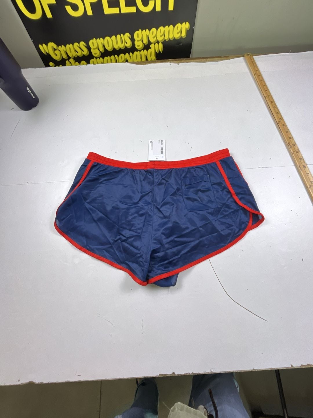 Nike Vintage Sprinter Running Shorts Size Large Blue Red Nylon USA OF 4