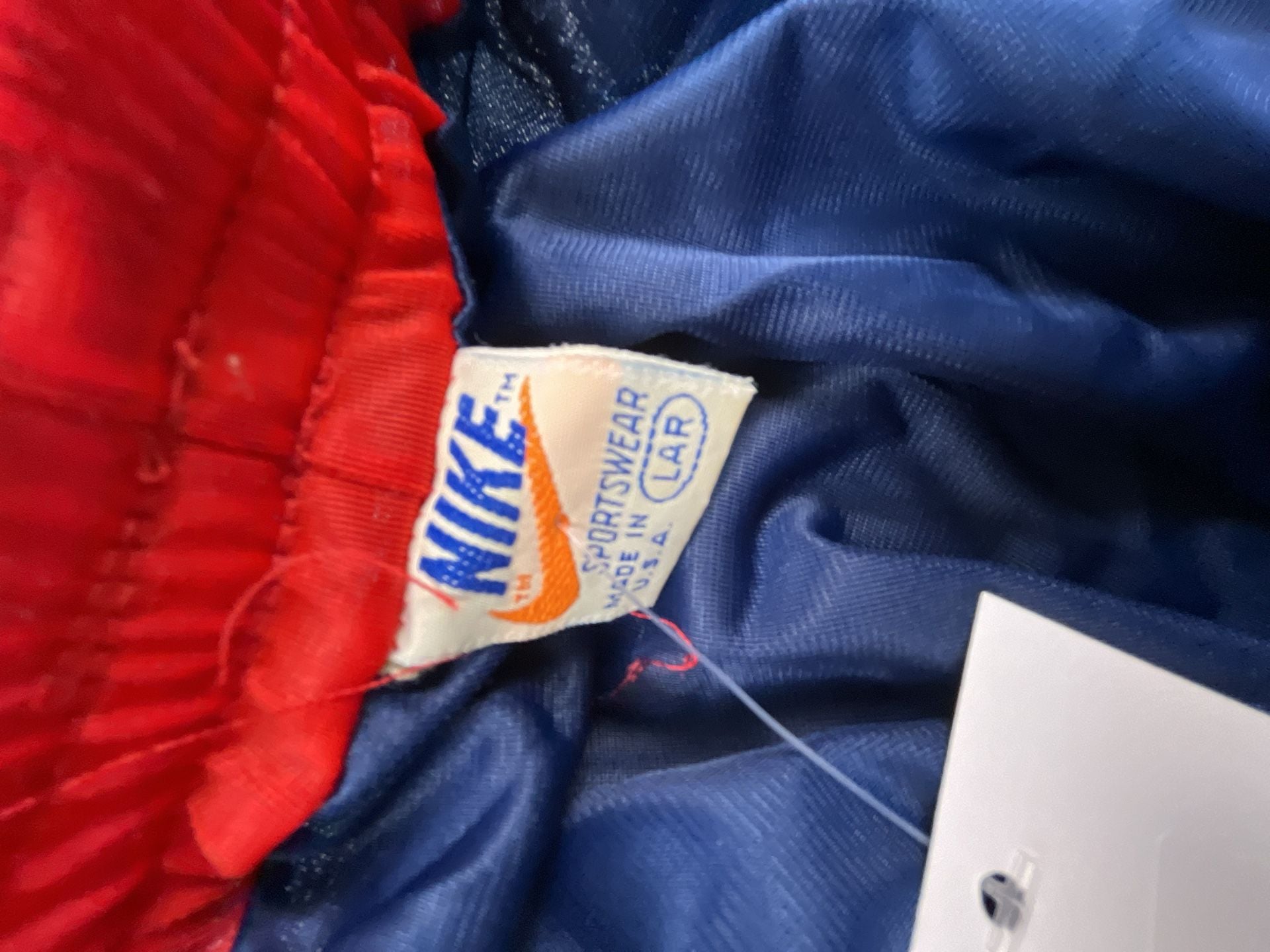 Nike Vintage Sprinter Running Shorts Size Large Blue Red Nylon USA OF 5