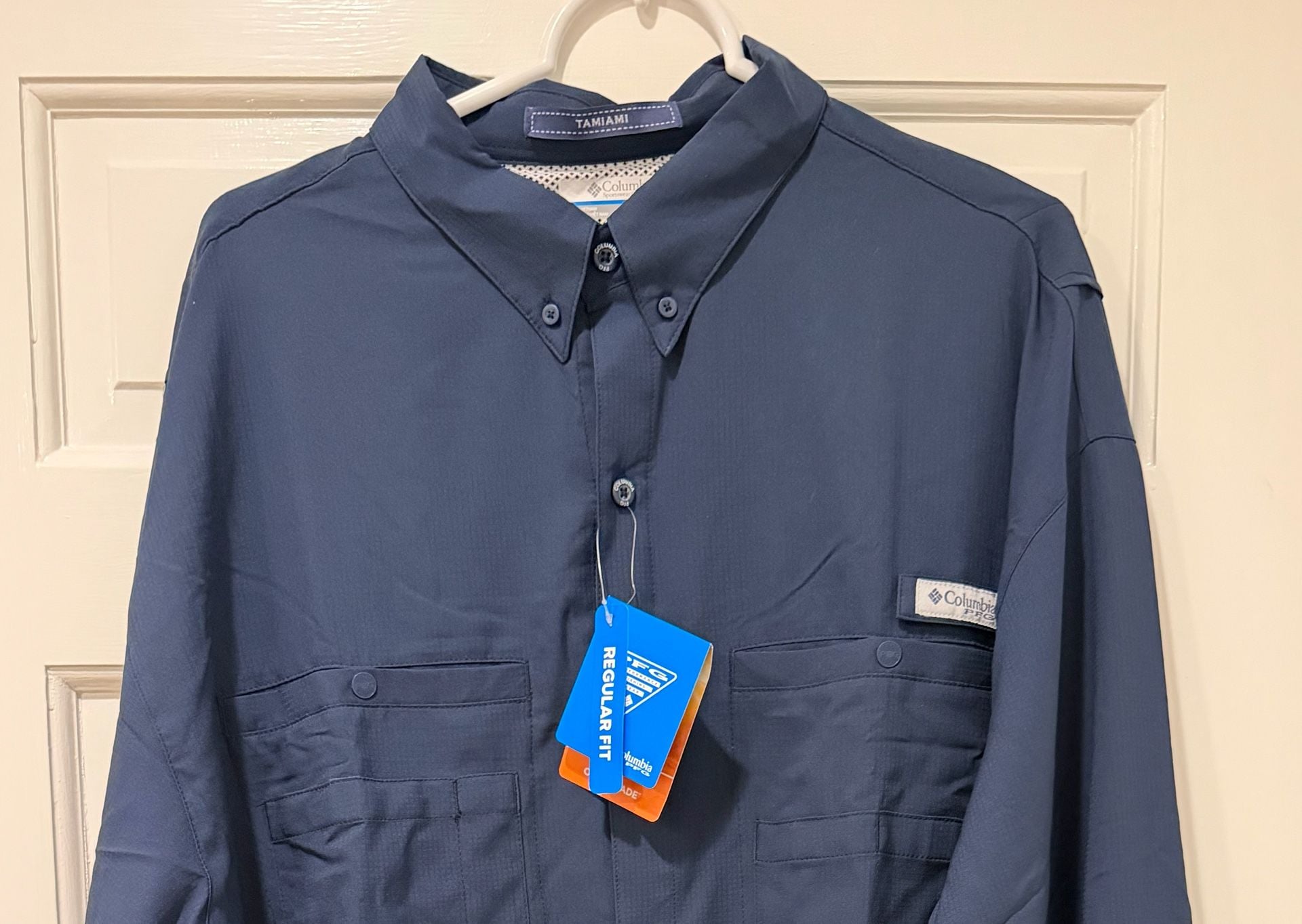 Columbia Pfg Tamiami II Long Sleeve Bloke Fishing Shirt Mens XXL Navy Blue 2