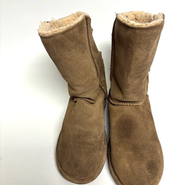 Bearpaw Mid-Calf Suede Boots Size 9 Hickory Brown