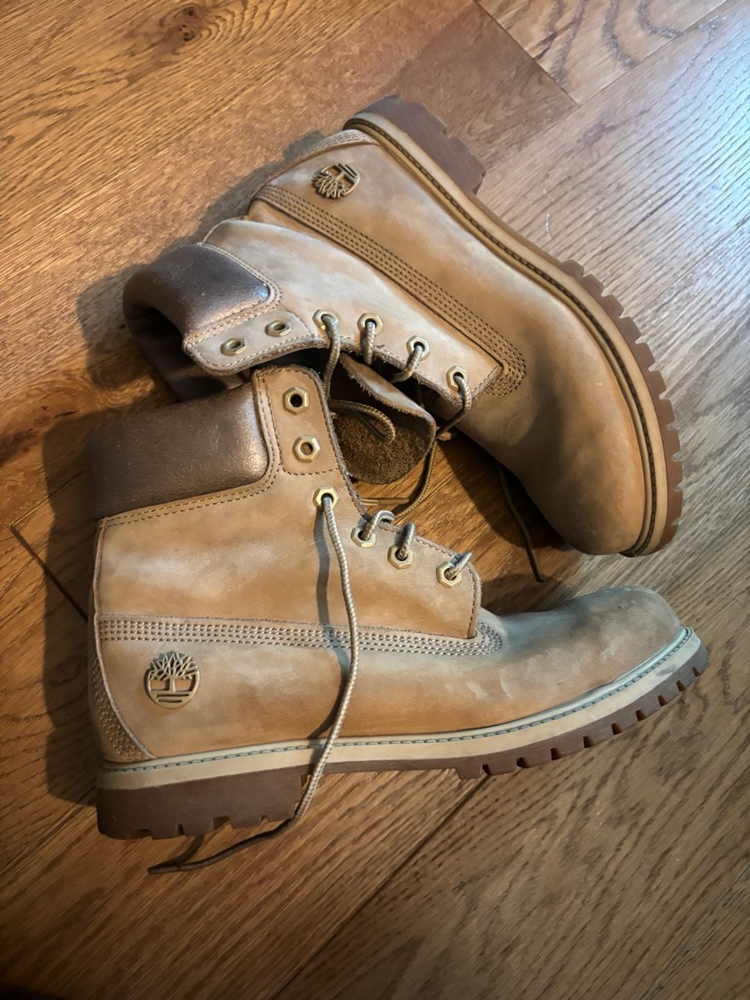 Timberland 6-Inch Premium Boot Size 9 M Khaki Rose Gold 2