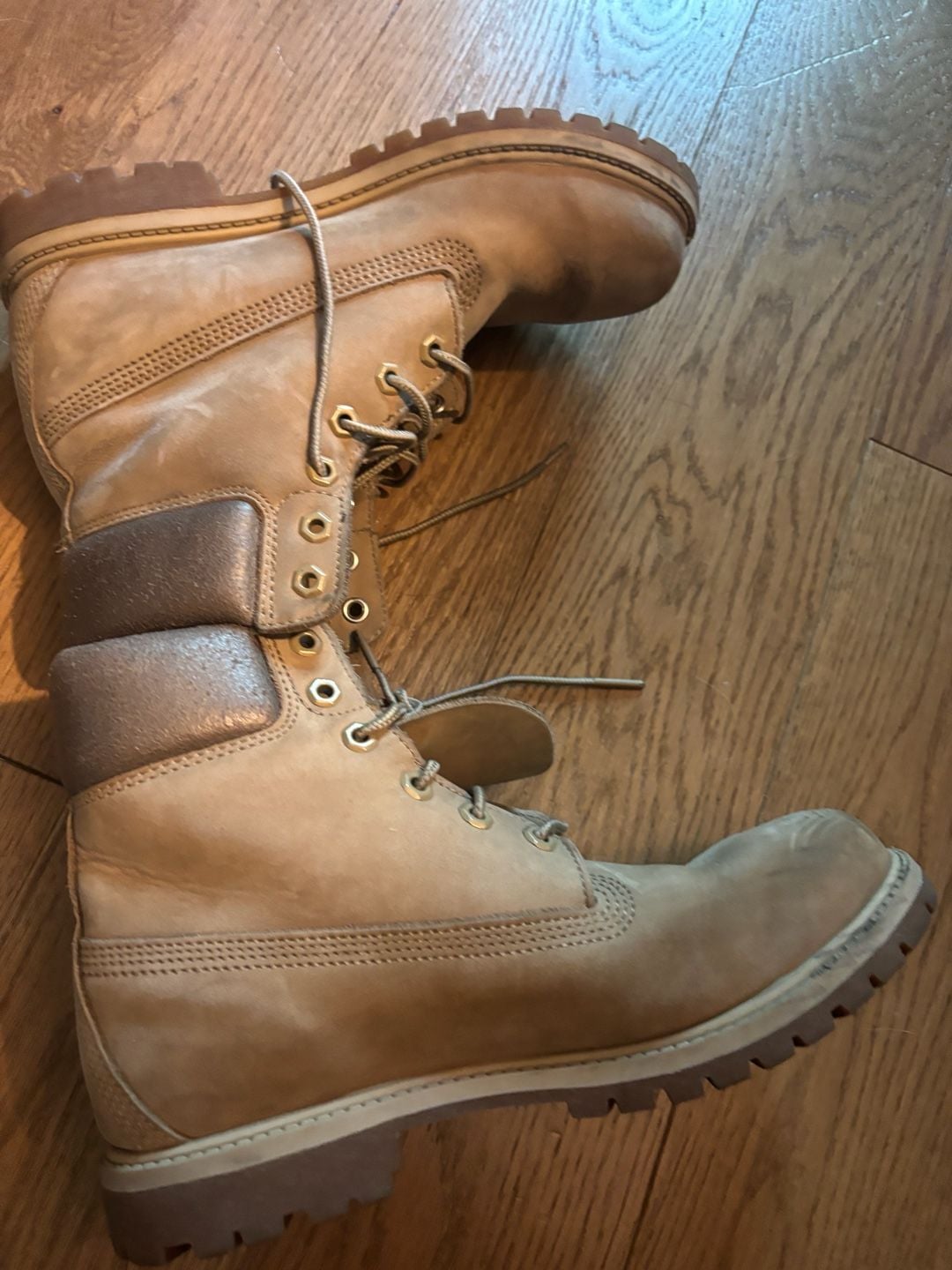 Timberland 6-Inch Premium Boot Size 9 M Khaki Rose Gold 5