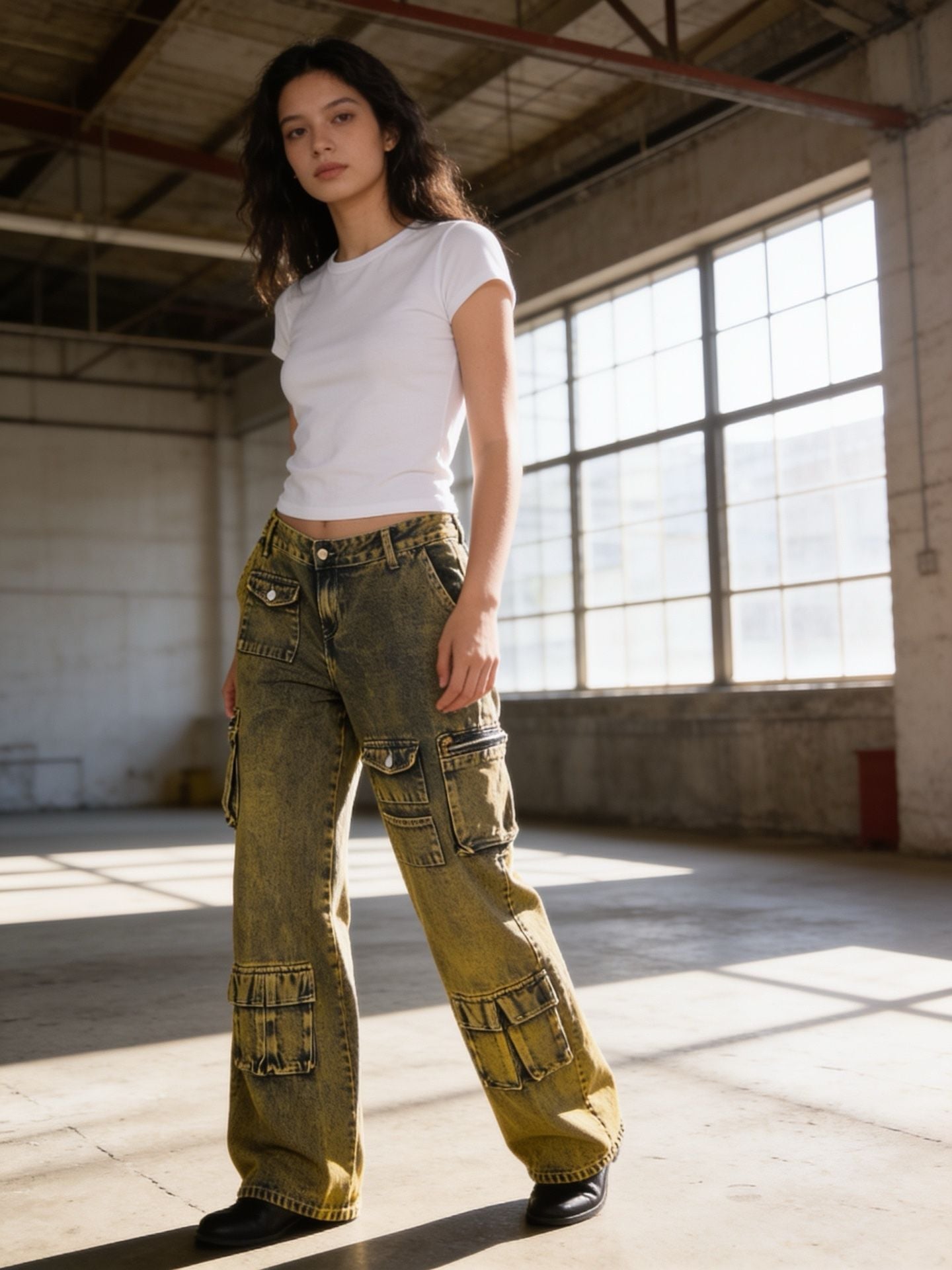 Fashion Nova Not Sorry Cargo Jean Size 7 Copper Wash 2