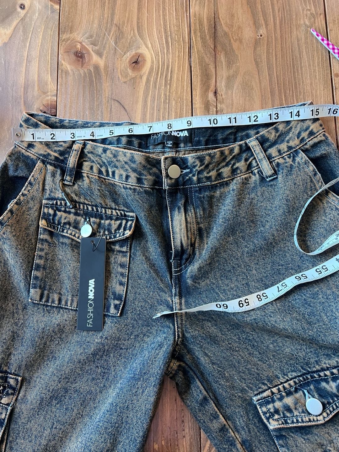 Fashion Nova Not Sorry Cargo Jean Size 7 Copper Wash 6