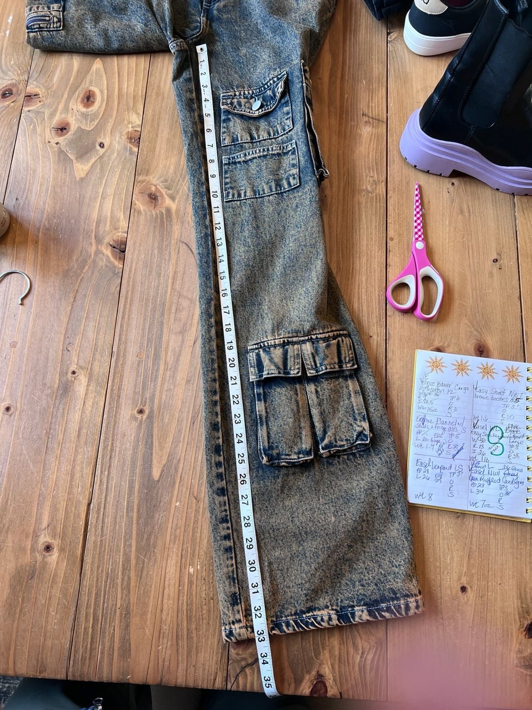 Fashion Nova Not Sorry Cargo Jean Size 7 Copper Wash 7