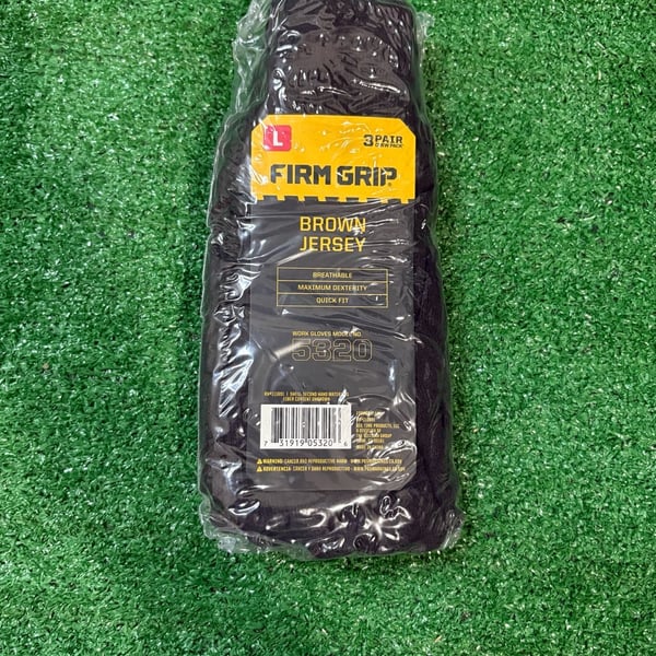 Firm Grip Brown Jersey Work Gloves 5320 Size L Pack