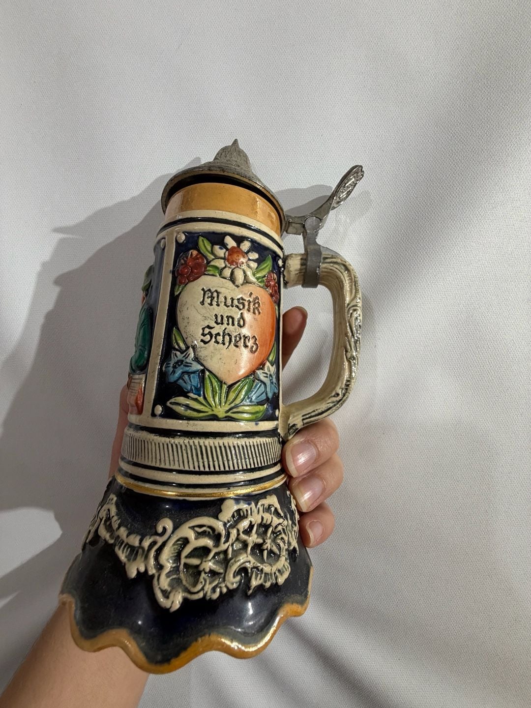 Vintage German Lidded Musical Beer Stein Tankard 3