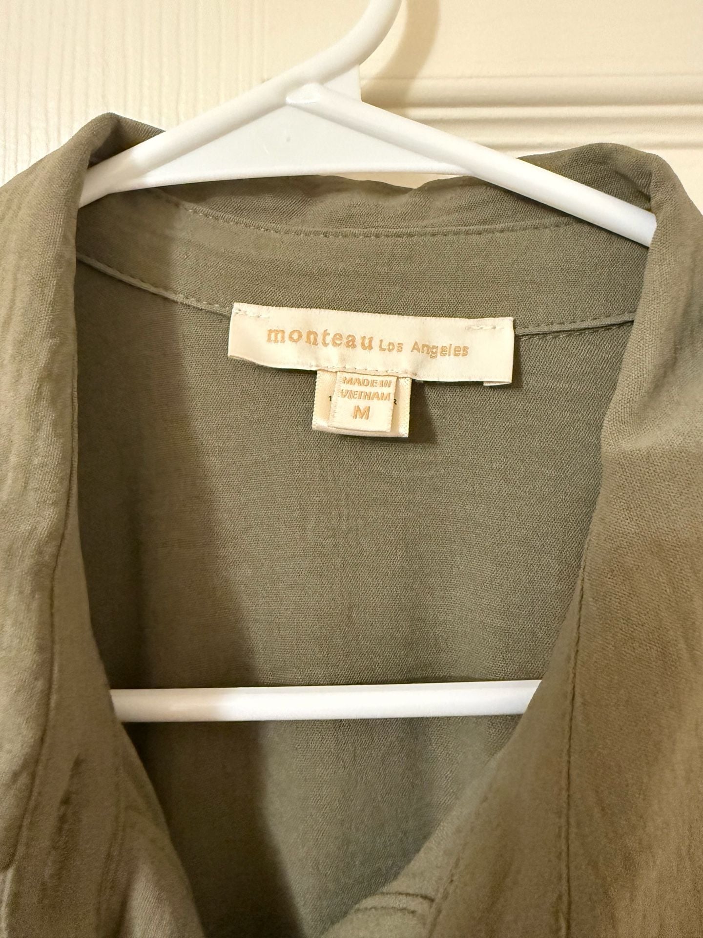 Monteau Los Angeles Cargo Jumpsuit Size M Olive Green 4