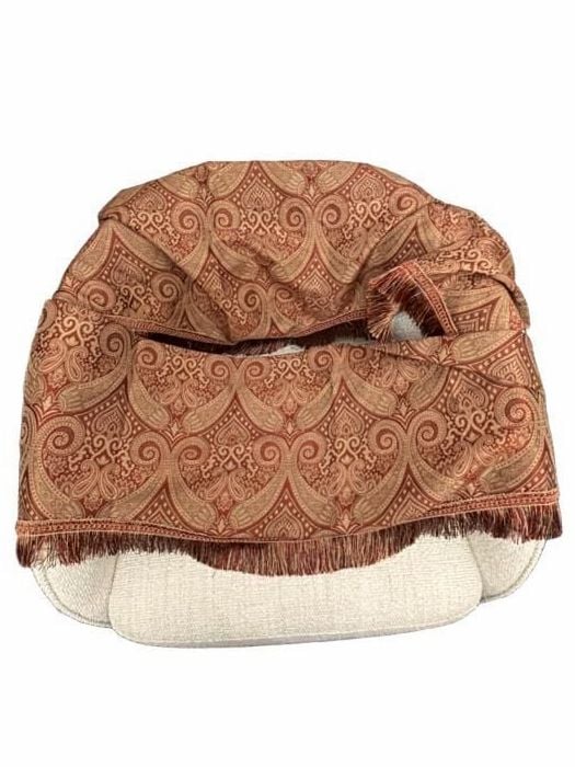 Allen + Roth Window Valance Paisley Red Gold Fringe 54x15 set 2 1