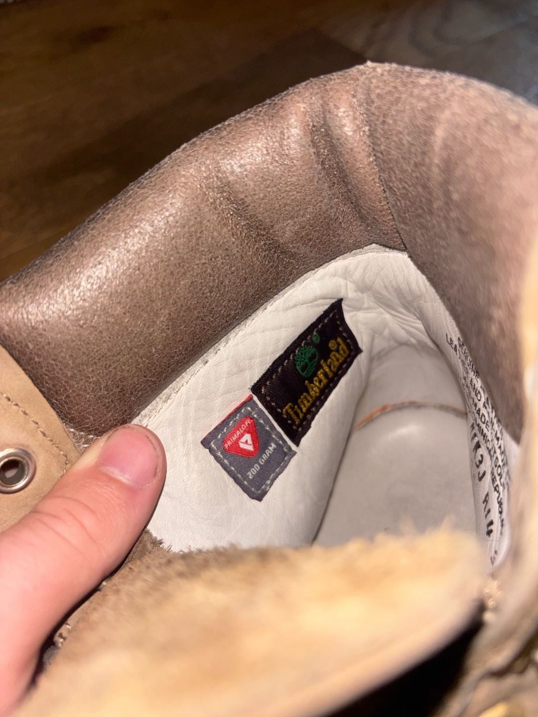 Timberland 6-Inch Premium Boot Size 9 M Khaki Rose Gold 7