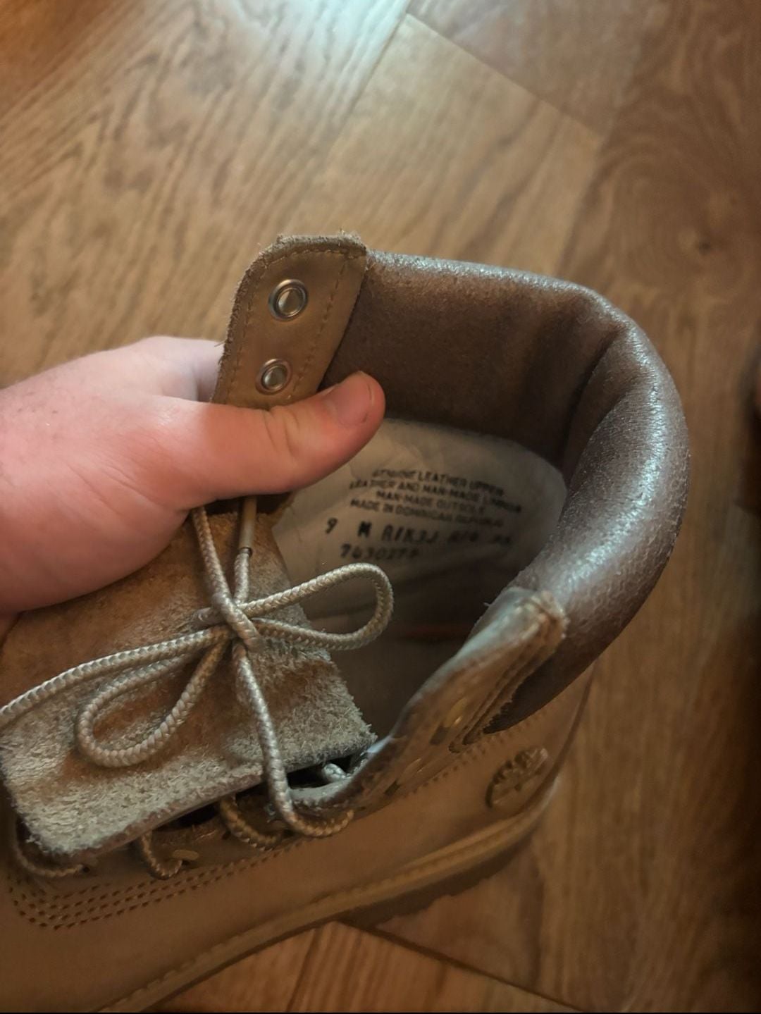 Timberland 6-Inch Premium Boot Size 9 M Khaki Rose Gold 6